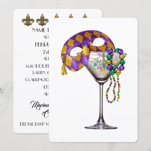 Mardi Gras - Convite de festas coquetel