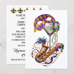 Mardi Gras - Convite de festas coquetel