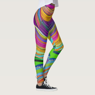 Mardi Gras cores com leggings miçangas