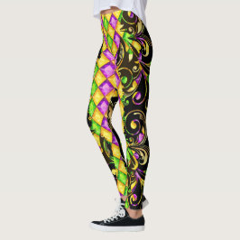 Mardi Gras Diamantes Pop Leggings de Moda