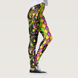 Mardi Gras Diamantes Pop Leggings de Moda