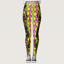 Mardi Gras Diamantes Pop Leggings de Moda