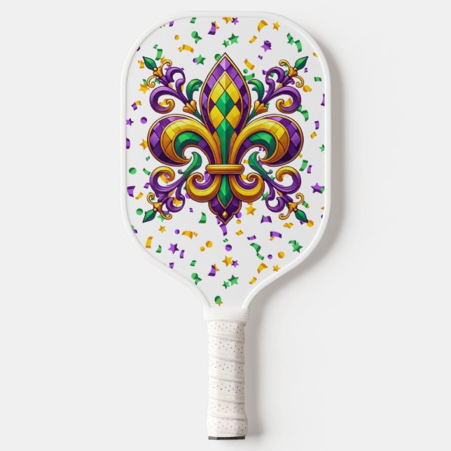 Mardi Gras fleur de lis, verde-púrpura (Front)
