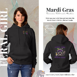 Mardi Gras Garota Selvagem Guaxinim Moletom com Ca
