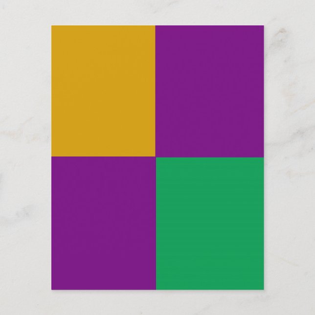 Mardi Gras Green & Purple Flyer AJUSTÁVEL (Verso)