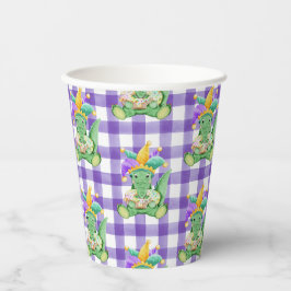Mardi Gras King Cake Gator e Gingham Paper
