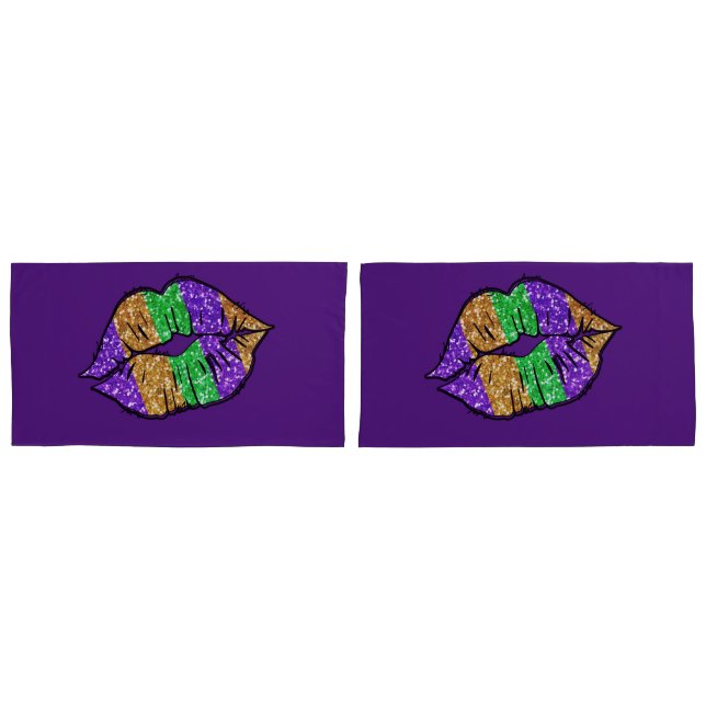 Mardi Gras Kiss Pillowcase (Frente - conjunto)