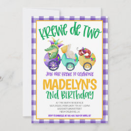 Mardi Gras Krewe Segundo Convite de Aniversário