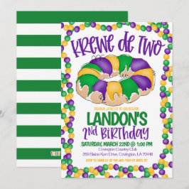 Mardi Gras Krewe Segundo Convite de Aniversário