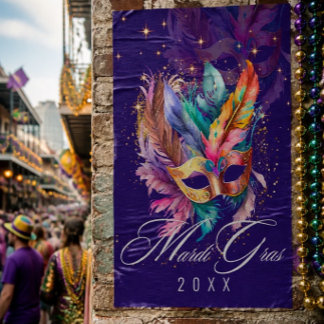 Mardi Gras Mascarada Mask | Poster púrpura
