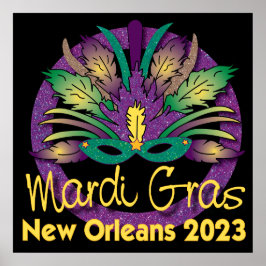 Mardi Gras Mask Poster - 2023 - Nova Orleans