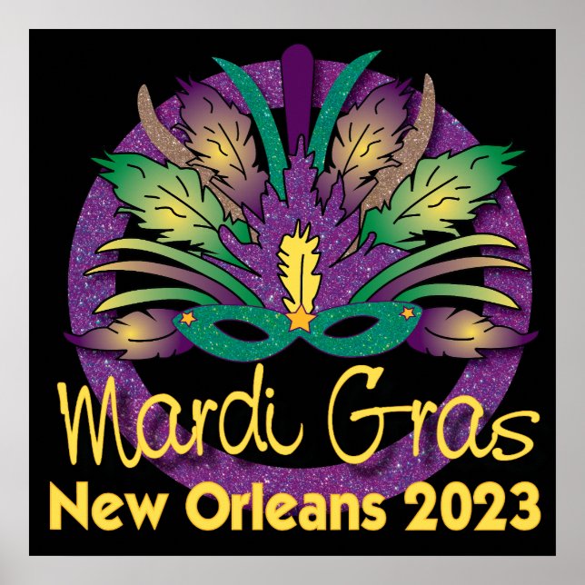 Mardi Gras Mask Poster - 2023 - Nova Orleans (Frente)