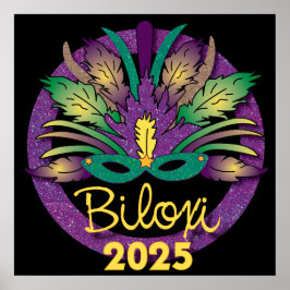 Mardi Gras Mask Poster - 2025 - Biloxi, MS
