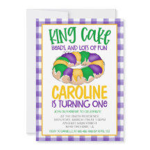 Mardi Gras Primeiro Convite de Aniversário