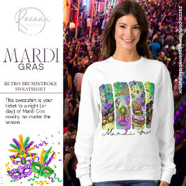 Mardi Gras Retro Camiseta de Manga Longa com Pince