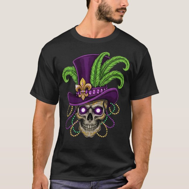 Mardi Gras Skull in Purple Top Hat (Frente)