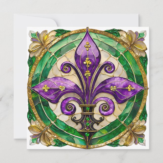 Mardi Gras StainGlass Fleur di lis (Frente)