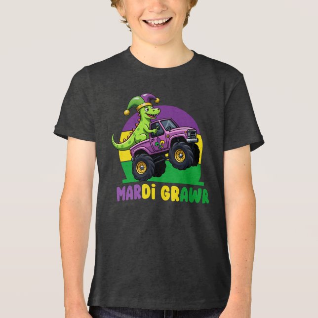 Mardi Grawr Monster Truck Dinossaur Mardi Gras (Frente)