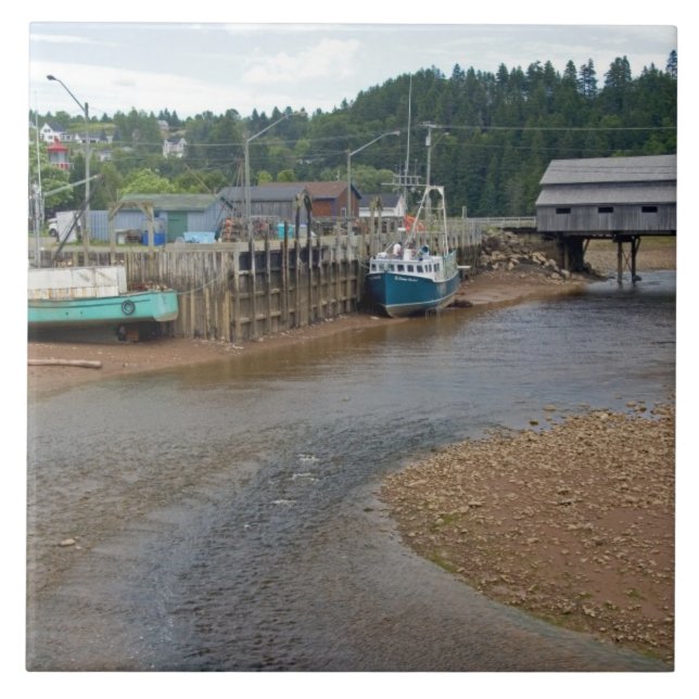 Maré baixa na Baía de Fundy em St. Martins, New (Frente)
