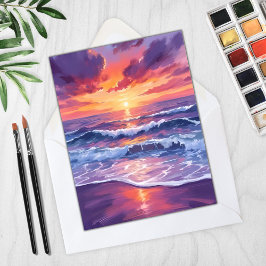 Maré Violeta | Carta de Ondas do Oceano Pôr do Sol