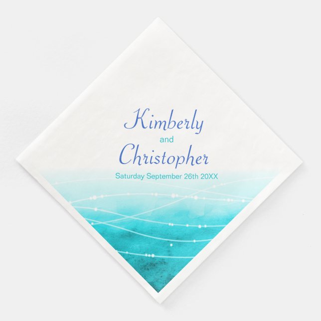 Mares cintilantes pintados água azul guardanapo de (Canto)