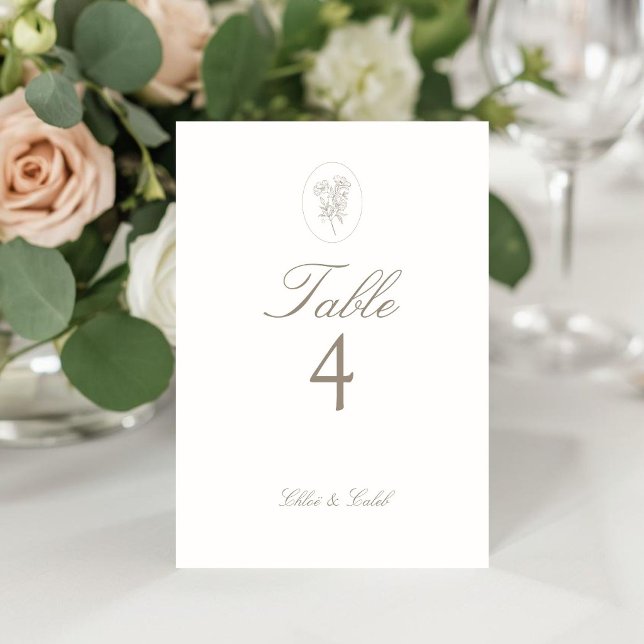 Marfim | Cartão de Número de Mesa de Casamento Ova (Criador carregado)