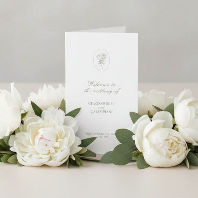 Marfim | Cartão de Programa de Casamento Dobrado C (Criador carregado)