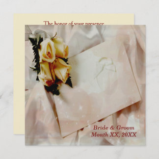 Marfim elegante com convite para casamentos de Ros