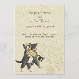 Marfim fino dos gatos que Wedding o convite ver2