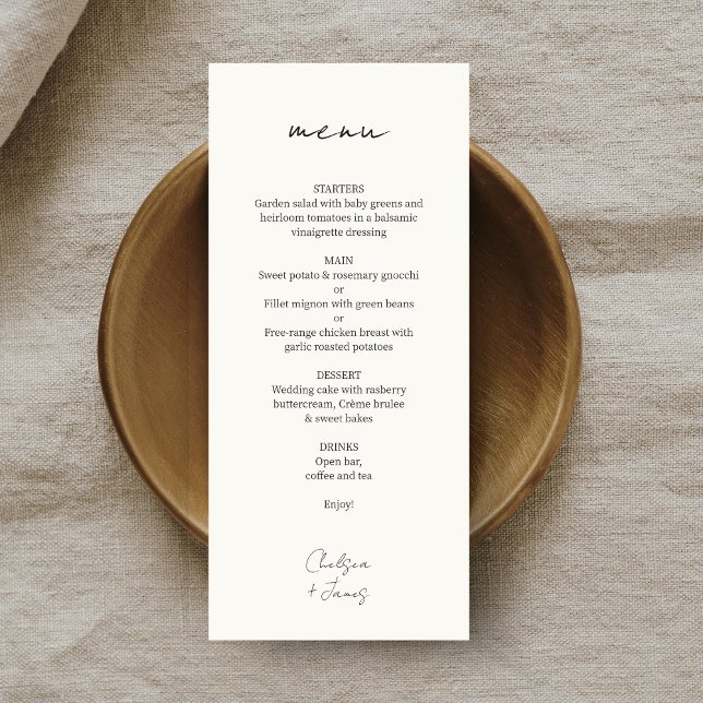 Marfim | Menu Casamento Minimalista Personalizado  (Criador carregado)