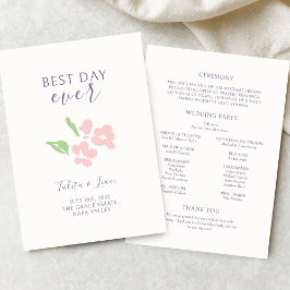 Marfim | Programa de Casamento Floral em Aquarela