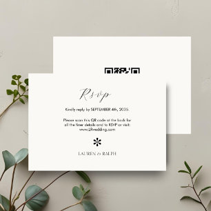 Marfim RSVP de Casamento de Código QR Chic