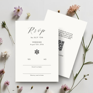 Marfim   RSVP de Casamento de Código QR Chic