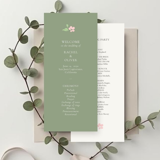 Marfim & Sage | Programa de Casamento Floral Rosa  (Criador carregado)
