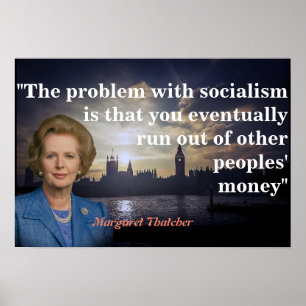 Margaret Thatcher Citação sobre o Poster do Social