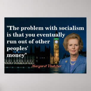 Margaret Thatcher Citação sobre o Poster do Social