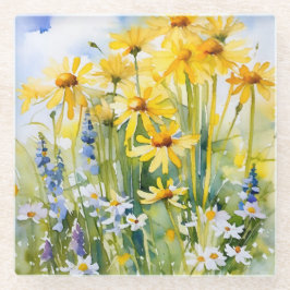 Margarida Amarela alegre, flores silvestres