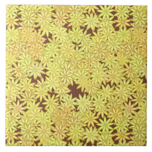 Margarida Amarela e dourada no Chocolate Castanho