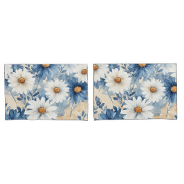 Margarida Aquarela Azul e Branco