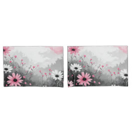 Margarida Aquarela Rosa e Branco