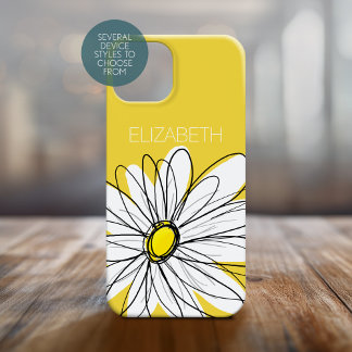 Margarida Branca e Amarela com Texto Personalizado