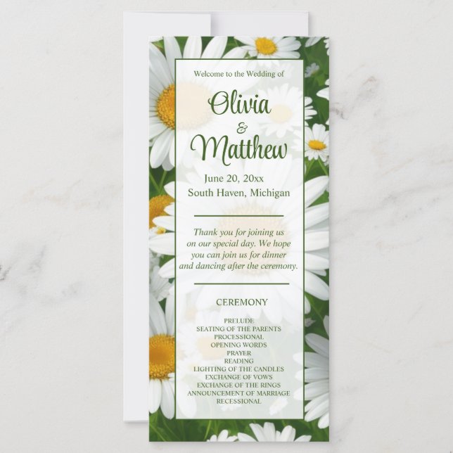 Margarida branca Elegante campos florais brancos v (Frente)