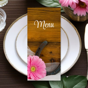 Margarida cor-de-rosa e menu ocidental em