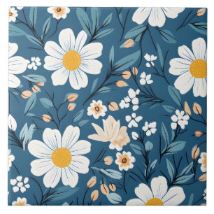 Margarida na Flor Floral Azul