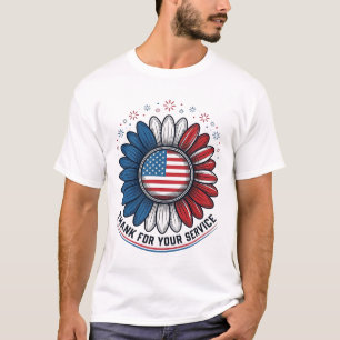 Margarida Patriótica Obrigado Pelo Seu Camiseta De