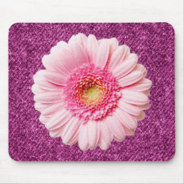 Margarida Rosa em Roxo Denim Boho Mousepad