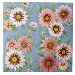 Margaridas Africanas Rosa Gazania Arte Botânico Fl