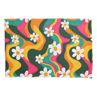Margaridas Brancas Padrão Floral Hippie Colorido R