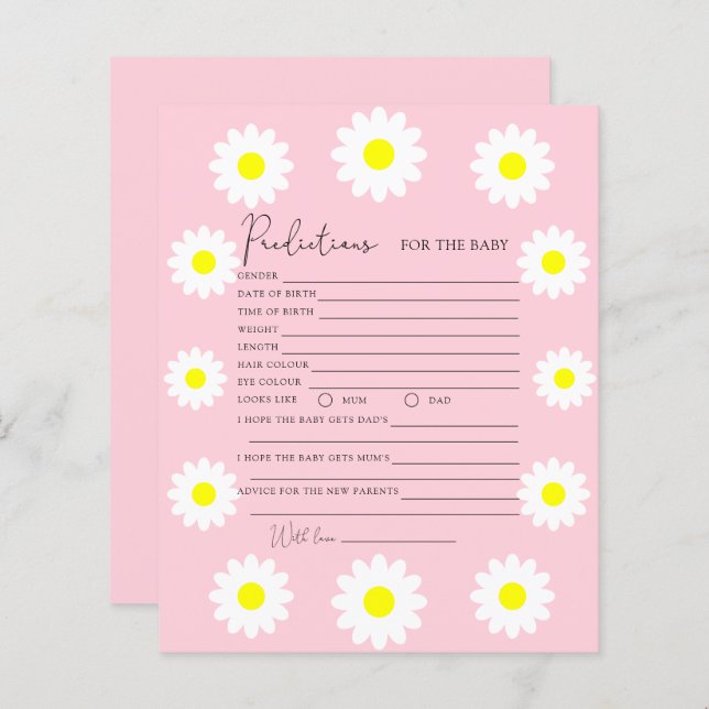 Margaridas de flores silvestres - previsões para b (Frente/Verso)