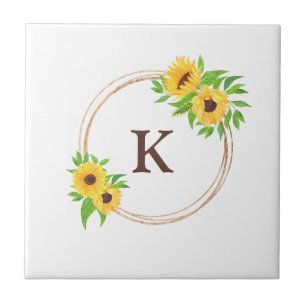 Margaridas Monogramadas Moldura Dourada Folhas Ver
